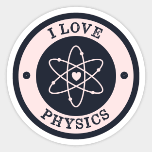 Super Cool I Love Physics Retro Sticker